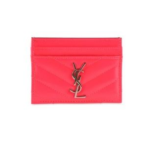 Authentic YSL hot pink card holder
